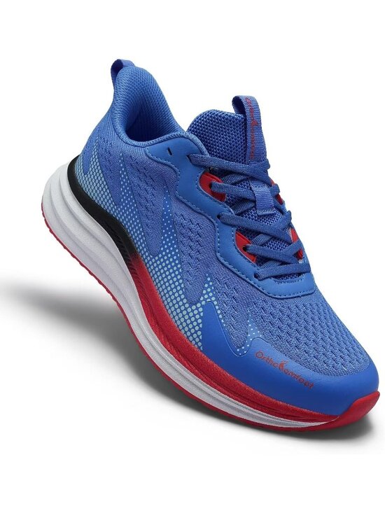 OrthoComfoot Men\'s Blue Red Rubber Sole Comfortable Hiking Athletic Shoes